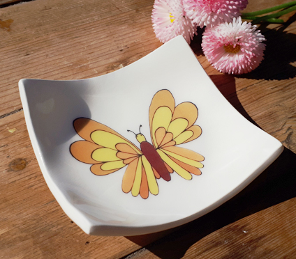 Large Yellow Butterfly Earring Dish